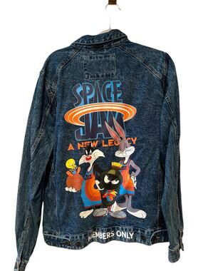 Space Jam x Members Only Looney Tunes Denim Jean Jacket M